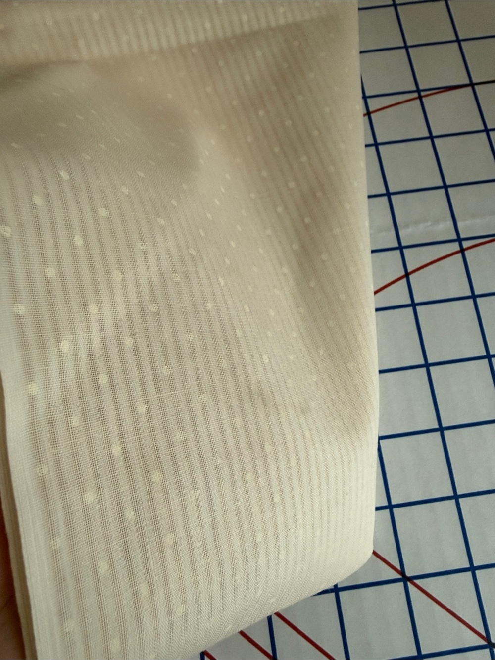 Vintage Butter Yellow Semi Sheer Dot Stripe Fabric 3 Yards 44” 2 Pieces - Picture 2 of 12